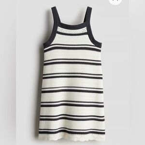 H&M Kids Summer Beach Crochet Look Sleeveless Knit Striped Dress 5T/6